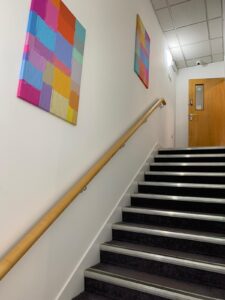 Stairs up to the practice
