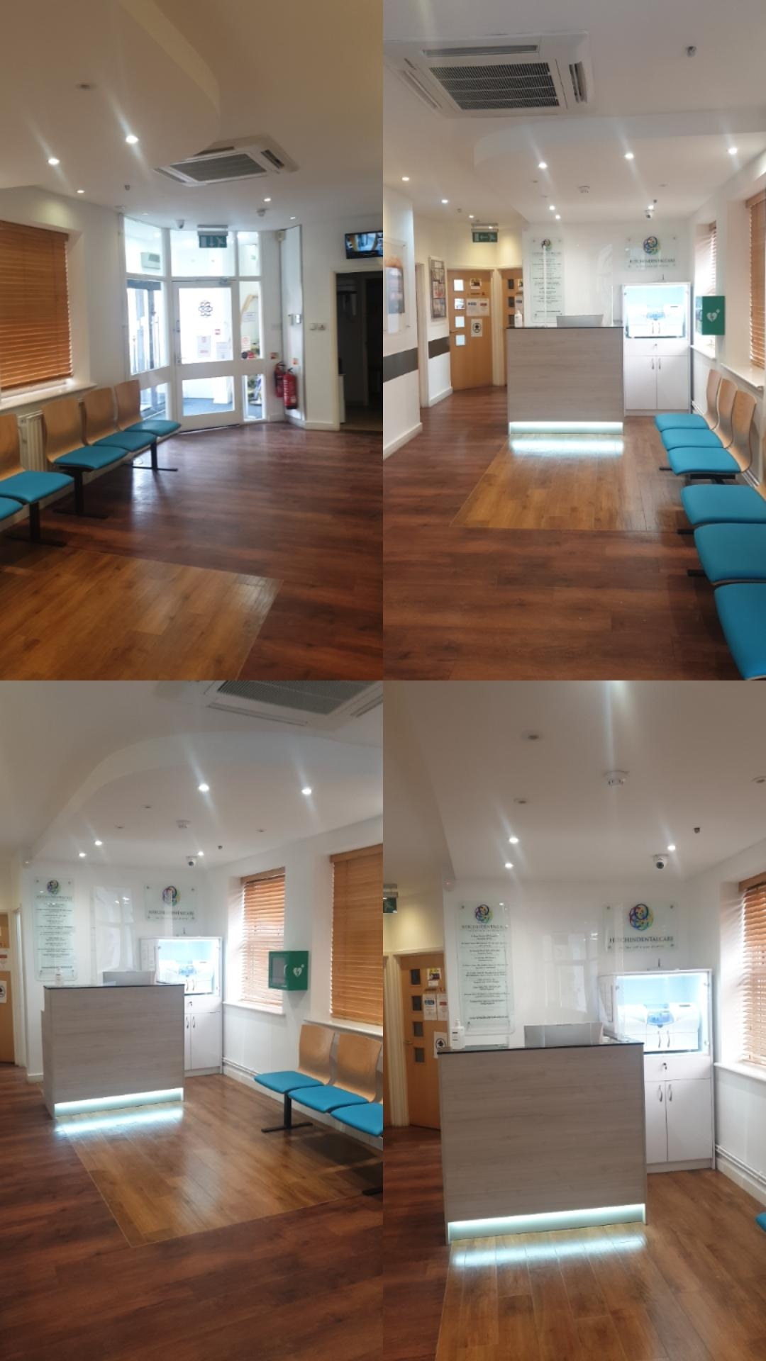 The refurbished reception and waiting area at Hitchin Dental Care