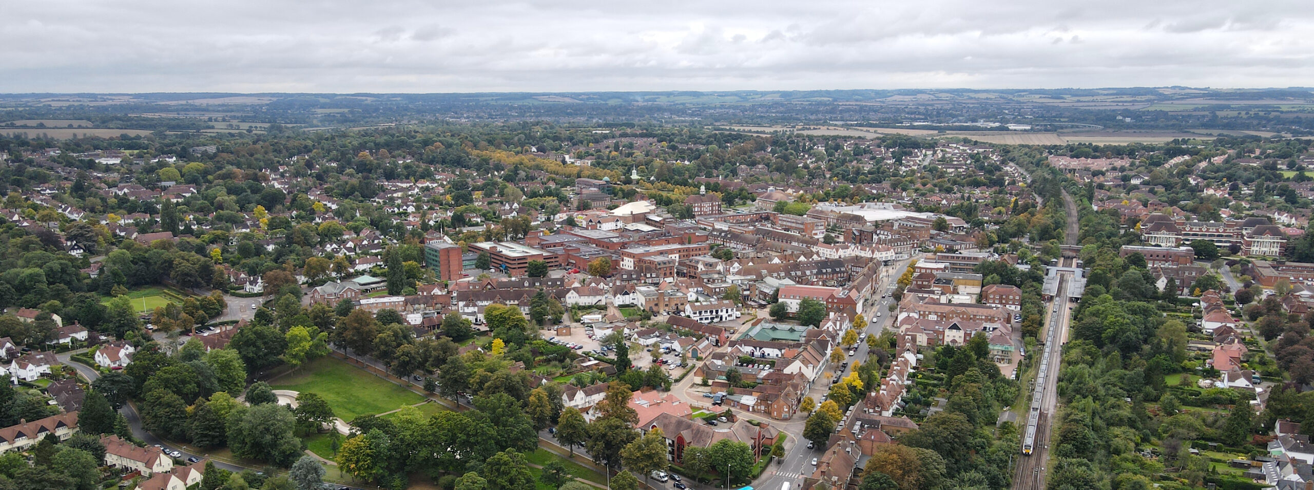 An aerial view of Letchworth Garden City