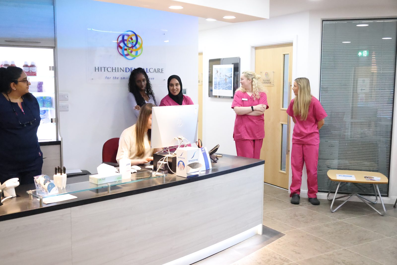Reception at Hitchin Dental Care on Paynes Park, Hitchin
